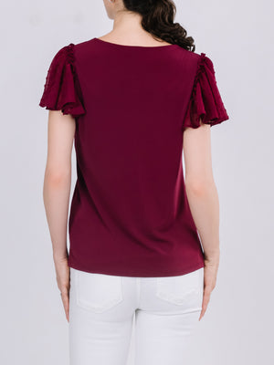 Flutter Swiss Dot Sleeve Top