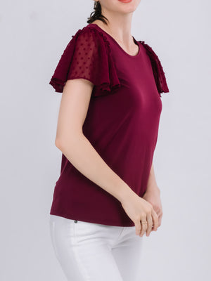 Flutter Swiss Dot Sleeve Top
