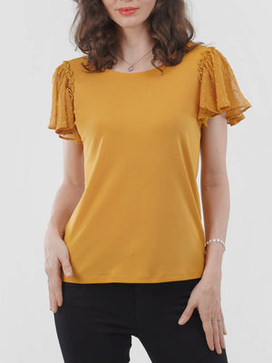 Flutter Swiss Dot Sleeve Top