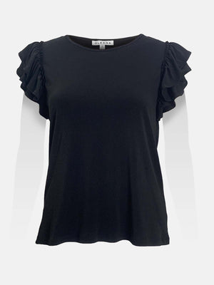 Flutter Cap Tiered Sleeve Top