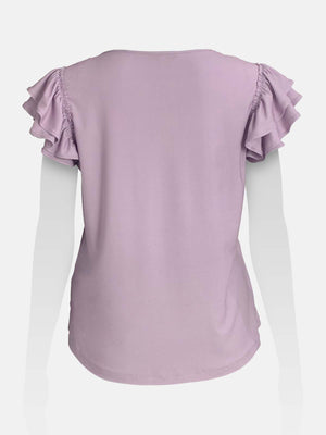 Flutter Cap Tiered Sleeve Top