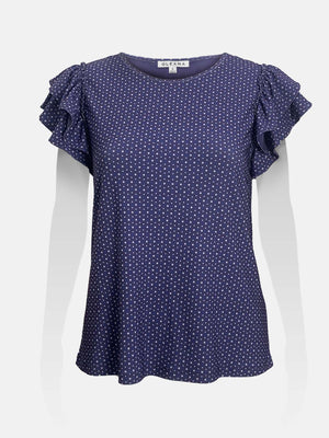Flutter Cap Tiered Sleeve Top