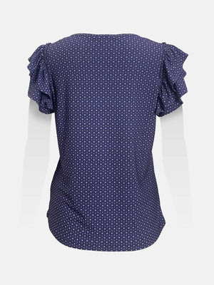 Flutter Cap Tiered Sleeve Top
