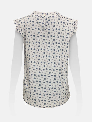 Ruffled Neckline Sleeveless Top