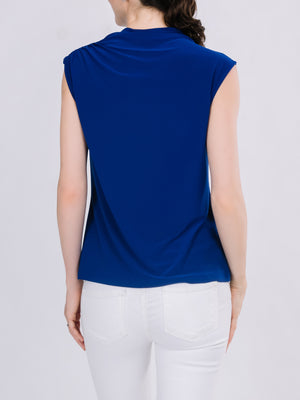 High Neck Ruched Sleeveless Top