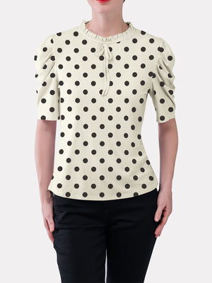 Ruffled Tie Front Neck Top