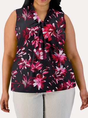 Gathered-Front Sleeveless Top