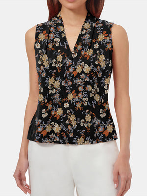 Gathered V-neckline Top