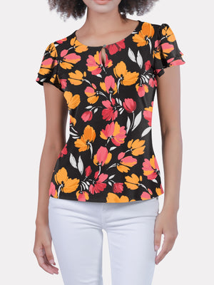 Keyhole Button Closure Top