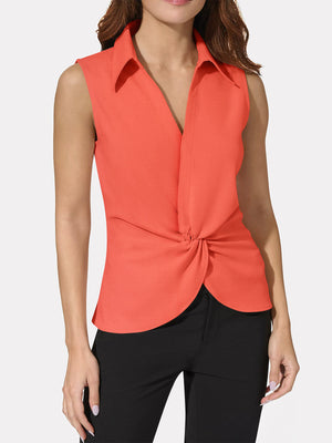 Collar Twist Front Top