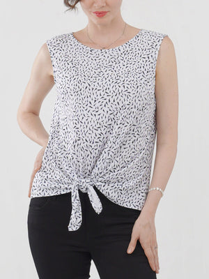 Tie Waist Sleeveless Top