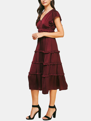 V-neck Tiered Maxi Dress