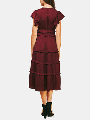 V-neck Tiered Maxi Dress