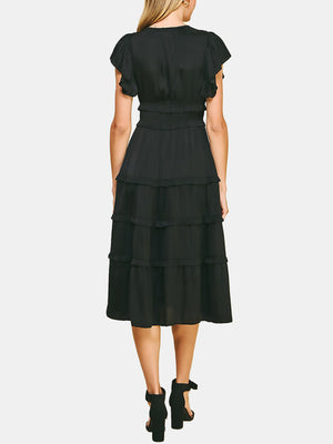 V-neck Tiered Maxi Dress