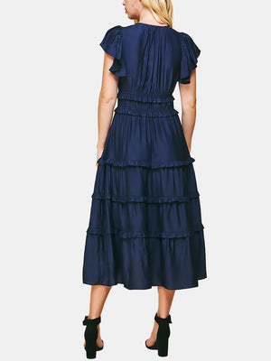 V-neck Tiered Maxi Dress