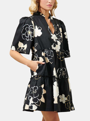 Split Neckline Shift Dress