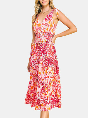 Water Color Print Midi Dress