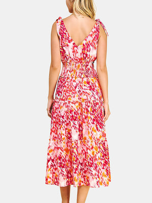 Water Color Print Midi Dress