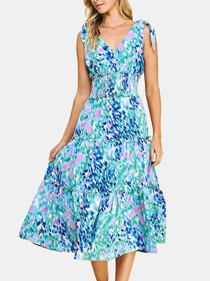 Water Color Print Midi Dress