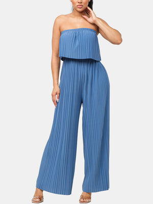 Pleated Off Shoulder Jumpsuit