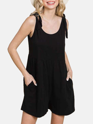 Shoulder Knot Baggy Romper