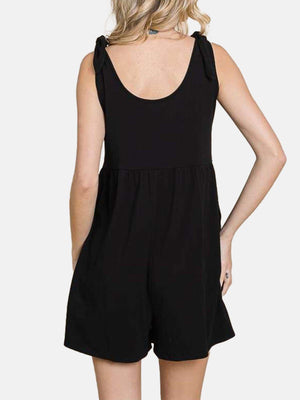 Shoulder Knot Baggy Romper