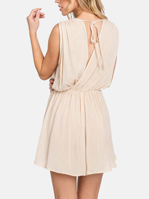 Solid Deep V-Neck Romper