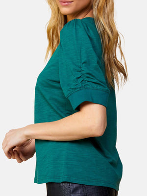 Ruched Sleeve Knit Top