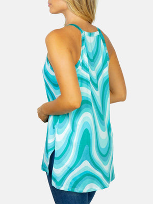 Sleeveless Marble Print Knit Top