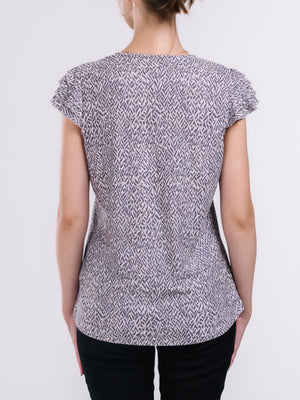 V-Neck Flutter Sleeve Top
