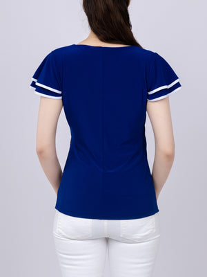 Two Tier Flutter Sleeve Top