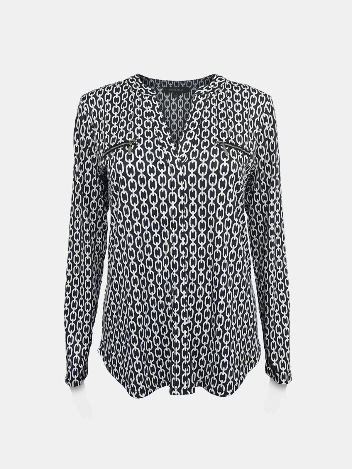 Zip-Pocket Long Sleeves Top