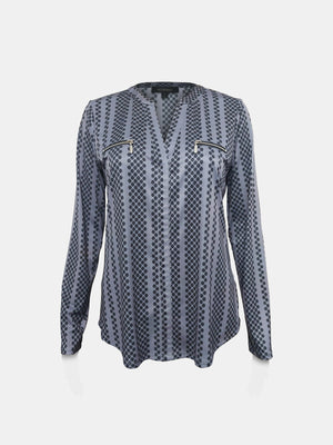 Zip-Pocket Long Sleeves Top