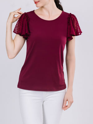 Flutter Swiss Dot Sleeve Top