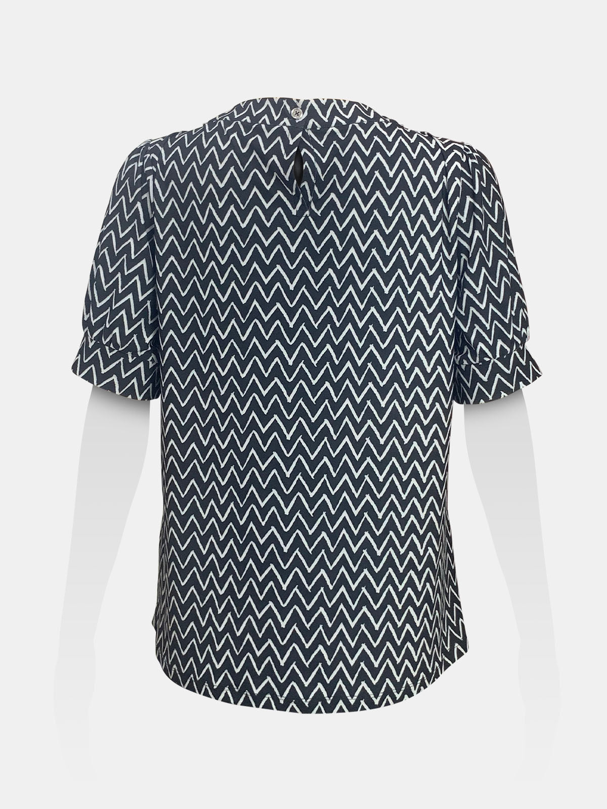 Ruffled Neckline Short Sleeve Top