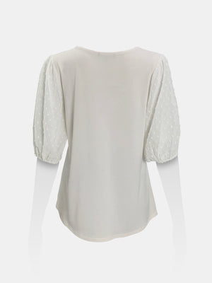 V-Neck Puffy Sleeves Top