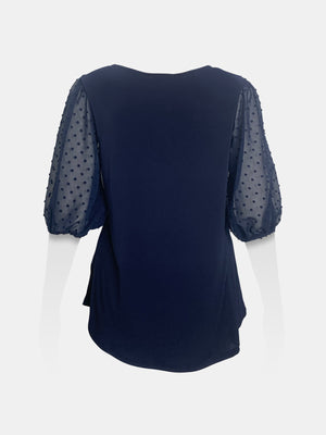 V-Neck Puffy Sleeves Top