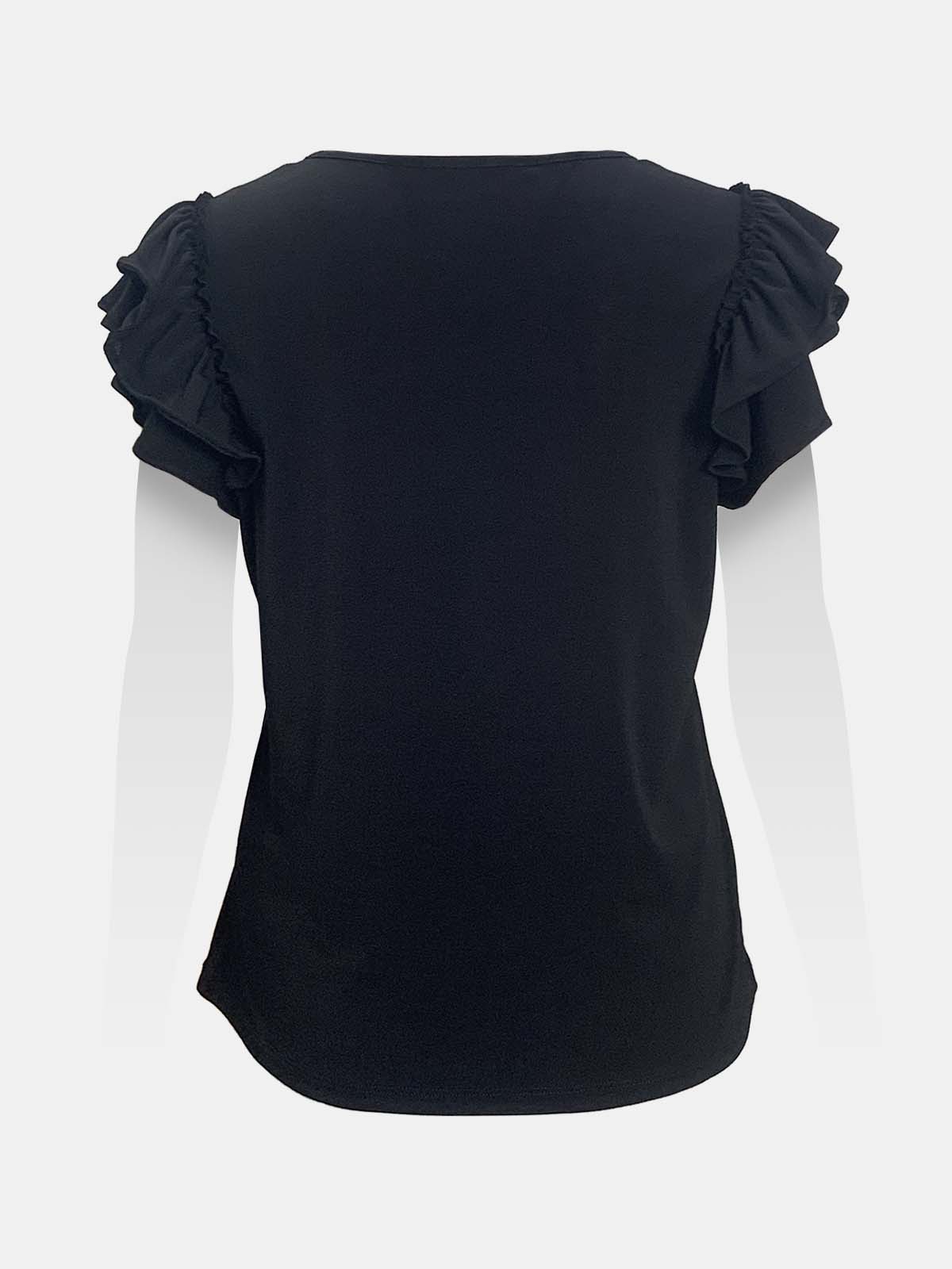 Flutter Cap Tiered Sleeve Top