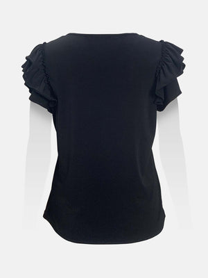 Flutter Cap Tiered Sleeve Top