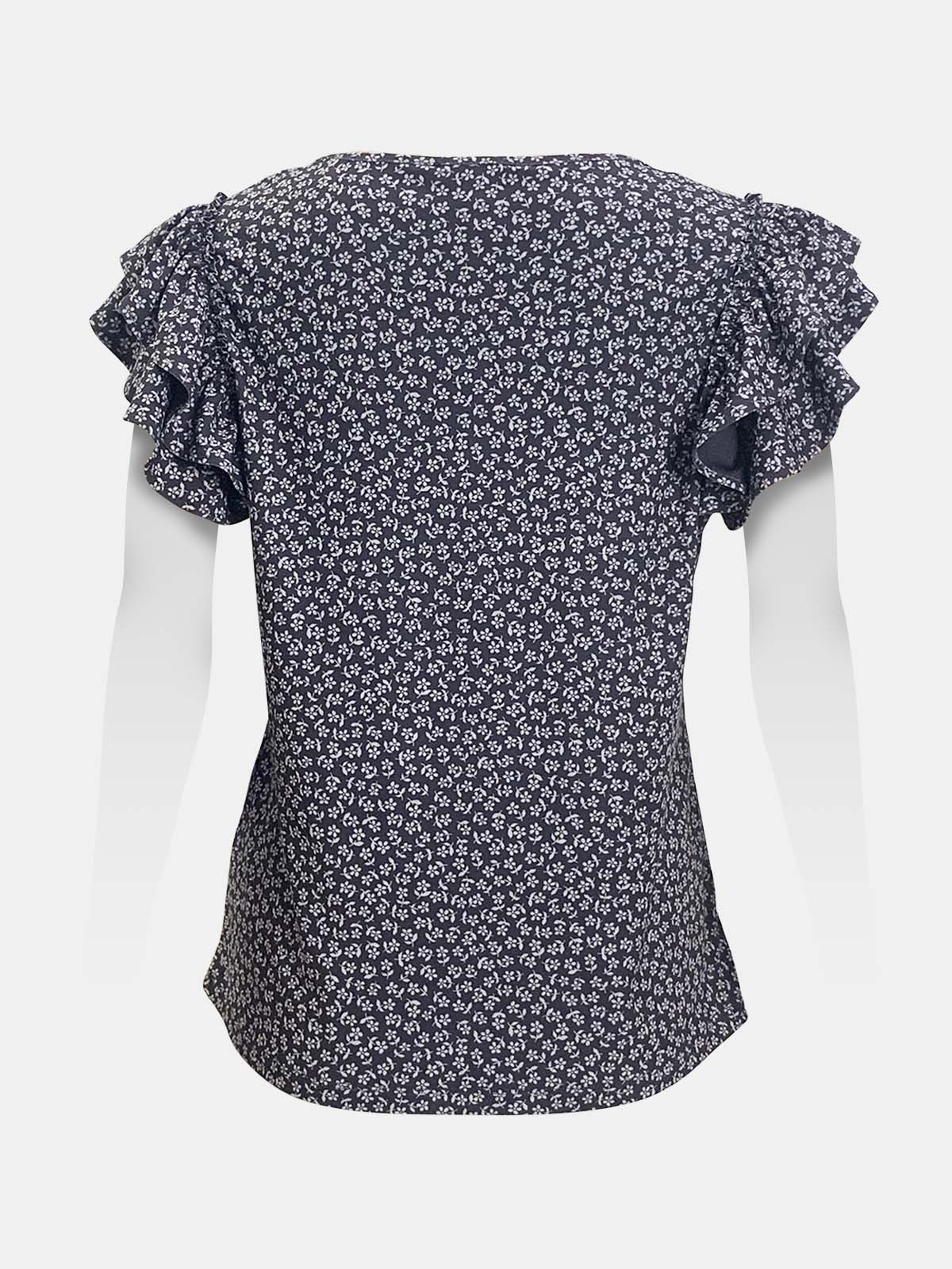 Flutter Cap Tiered Sleeve Top