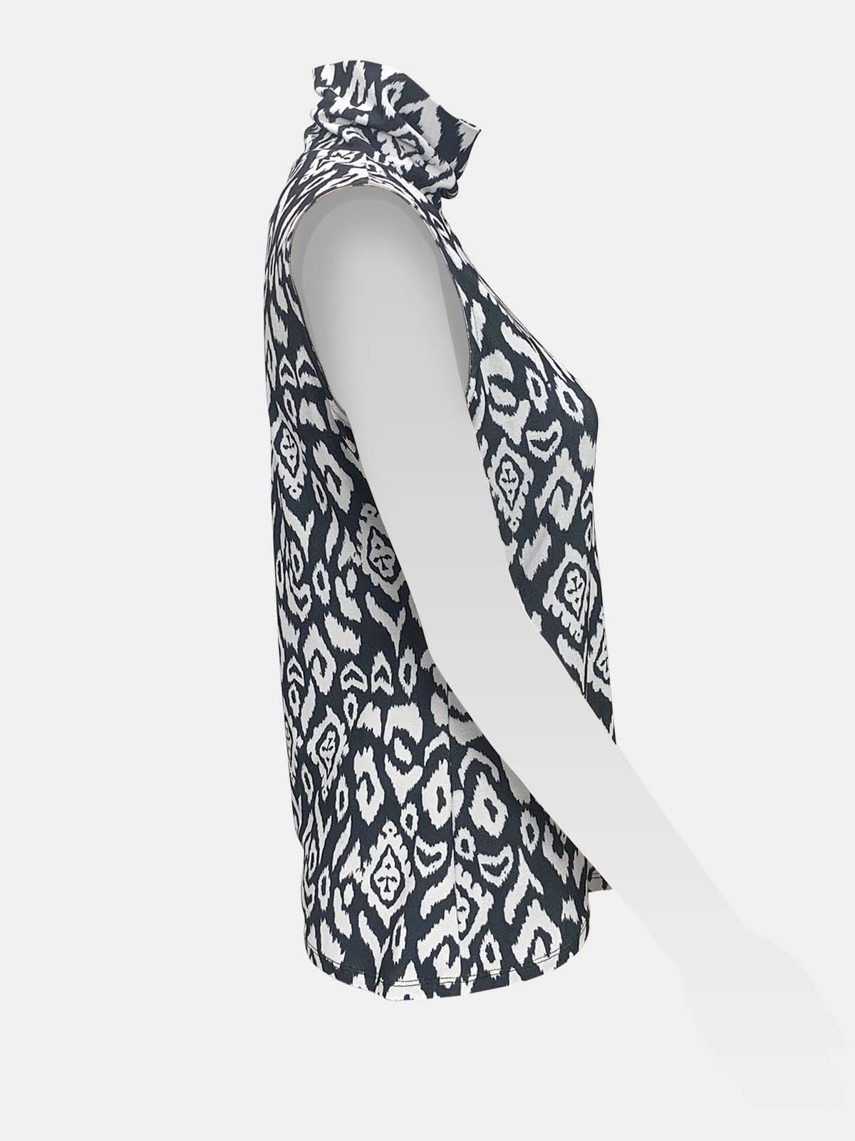 Turtle Neck Sleeveless Top