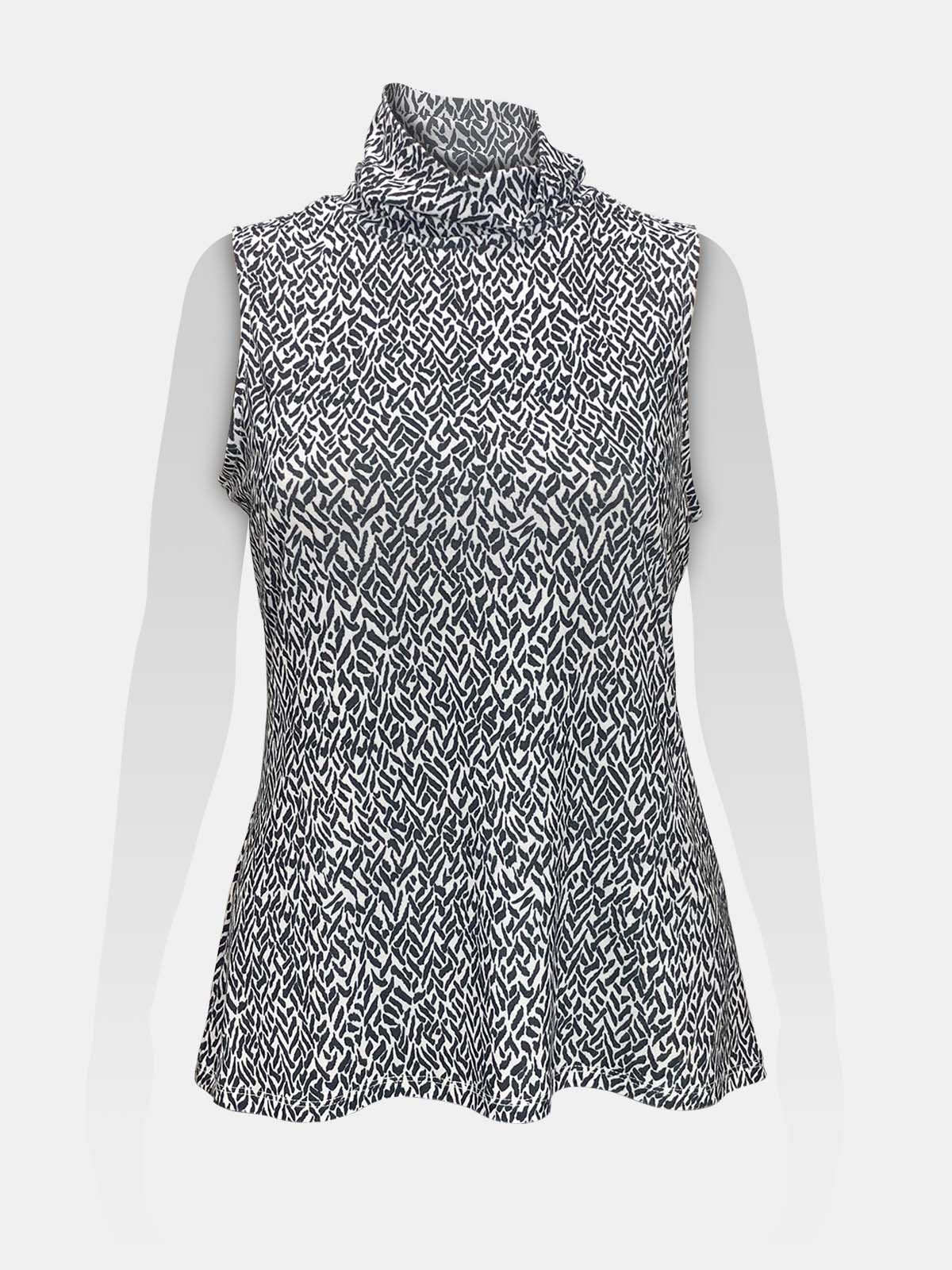 Turtle Neck Sleeveless Top