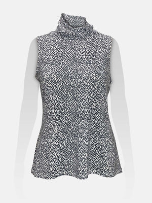 Turtle Neck Sleeveless Top
