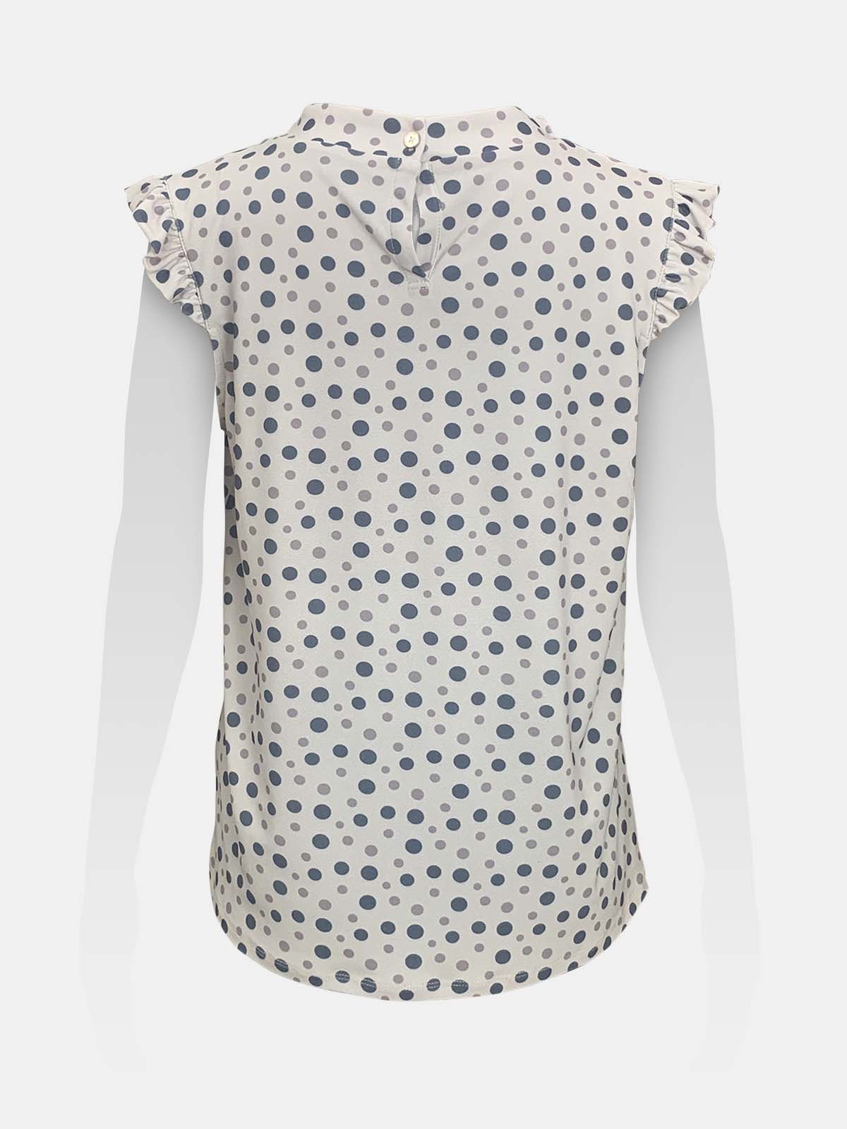Ruffled Neckline Sleeveless Top