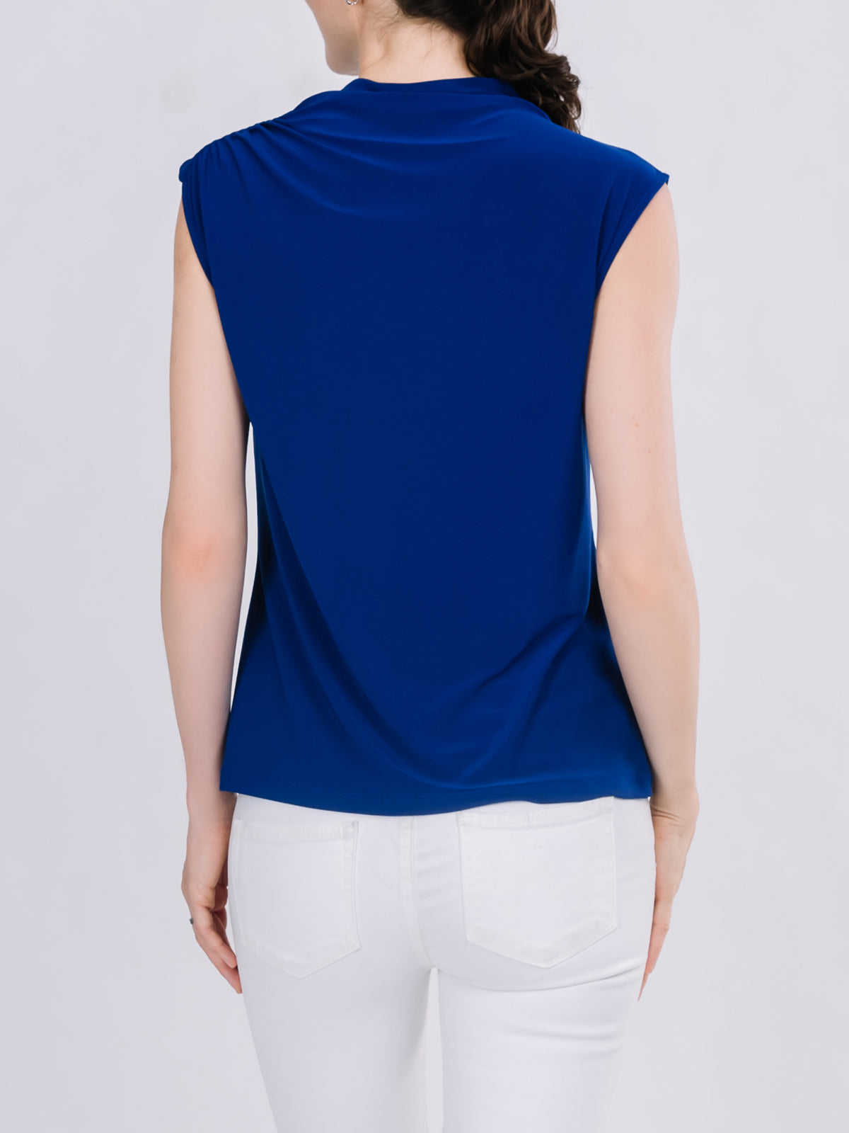 High Neck Ruched Sleeveless Top