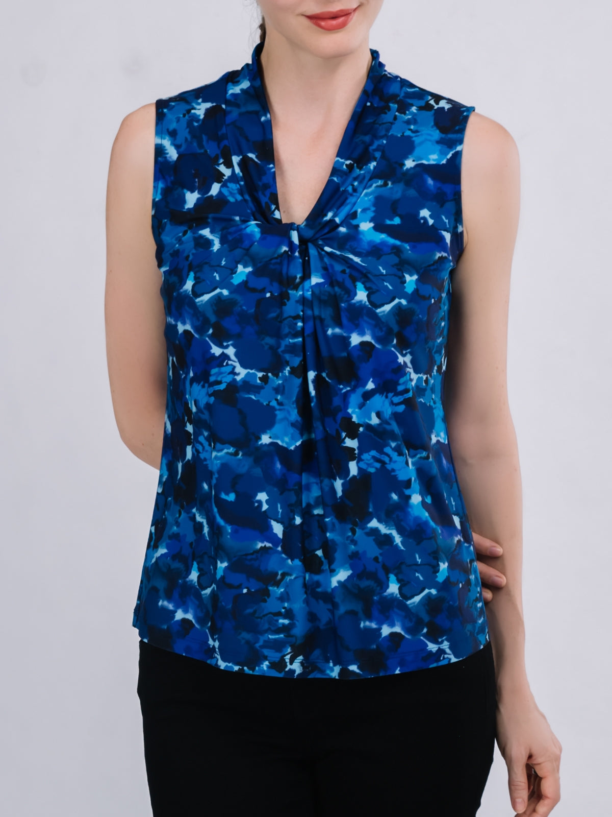 Gathered-Front Sleeveless Top