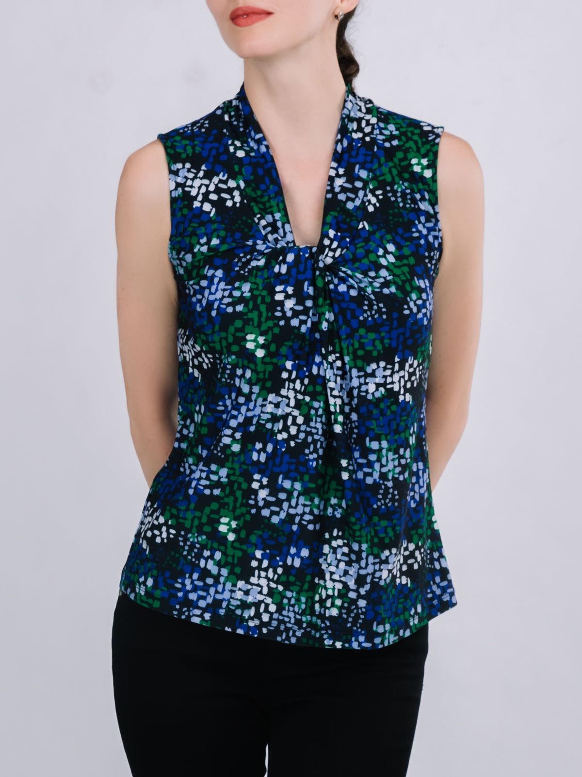 Gathered-Front Sleeveless Top