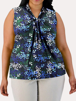 Gathered-Front Sleeveless Top