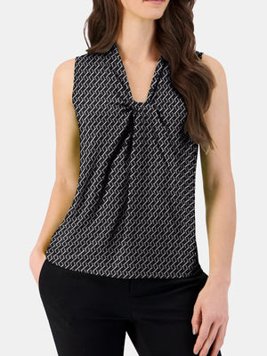 Gathered-Front Sleeveless Top