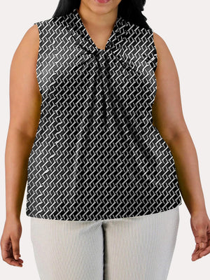 Gathered-Front Sleeveless Top